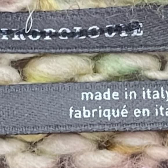 NWOT Anthropology Women chunky knit boho Cowl neck sweater size M/L Italy - Picture 2 of 9